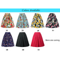 Grace Karin Women's Vintage Retro Pleated Red Cotton Summer Skirt 7 Patterns CL010401-7